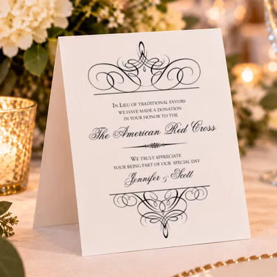 Tented Donation Card