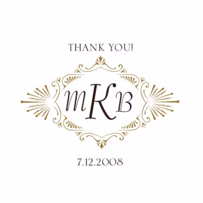 Carmine Tango Monogram Favor Tags