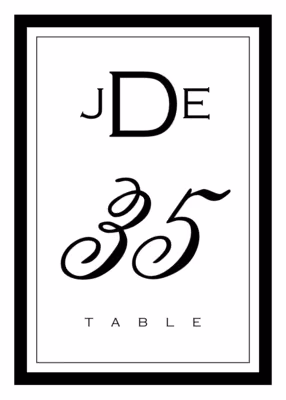 Copperplate Monogram Table Numbers