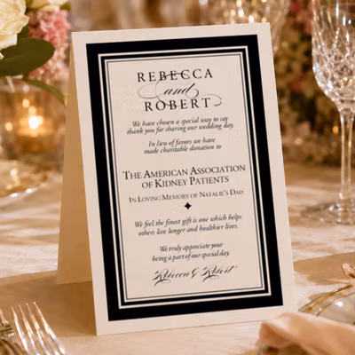 Tented Donation Card
