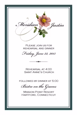 Wild Pink Rose Swirl Save the Dates