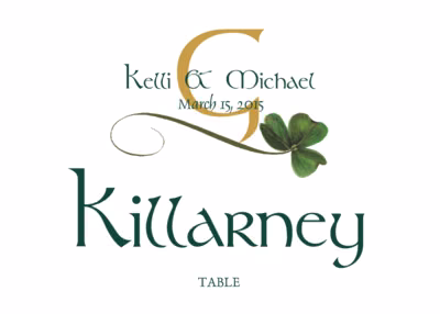 Wispy Shamrock Table Names