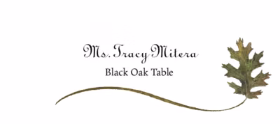Black Oak Wispy Leaf Place Cards