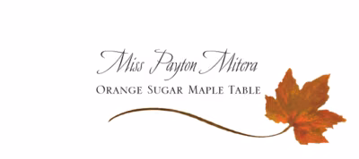 Orange Sugar Maple Wispy Leaf Place Cards