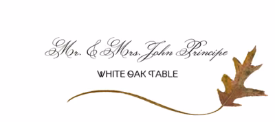 White Oak Wispy Leaf Place Cards