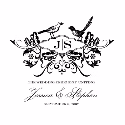 Woodcut Birds Square Wedding Program Wedding Programs