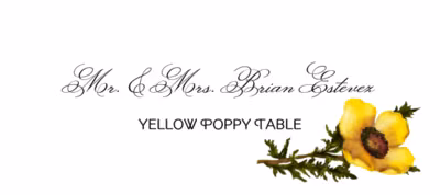 Yellow Poppy Place Cards