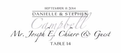 Zapfino Monogram 13 Place Cards