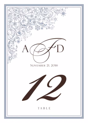 Snowstorm Table Numbers