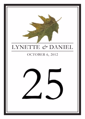Oak Leaf Monogram Table Numbers