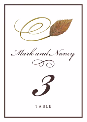 Swirly Leaves Table Numbers