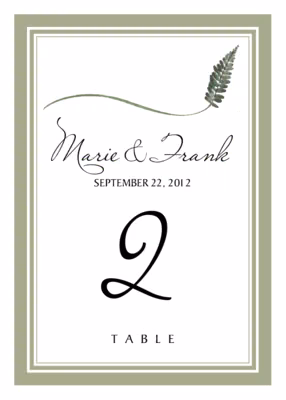 Wispy Leaves Table Numbers