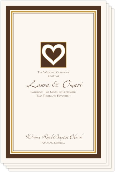 Akoma Adinkra Square African Wedding Programs