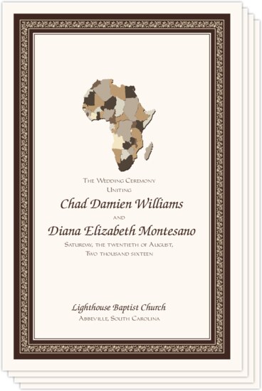 Map of Africa African Wedding Programs