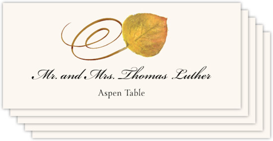 Assorted Swirly Leaves Autumn/Fall Leaves Place Cards