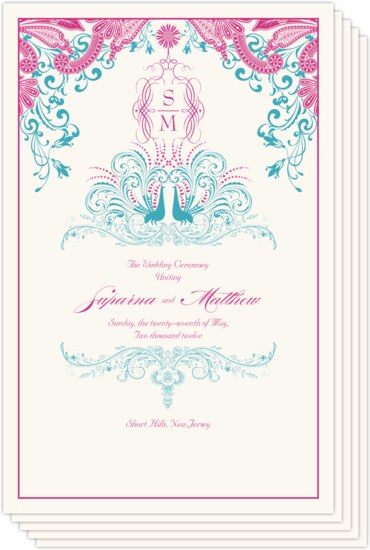 Paisley and Peacocks Indian/Hindu Wedding Programs