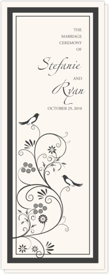 Leah and Luna Monotone Birds and Butterflies Wedding Programs