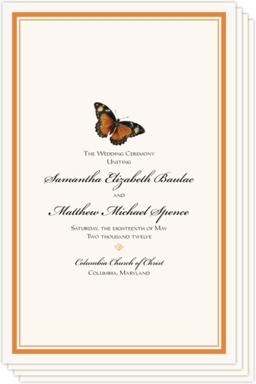 Butterfly Wishes Birds and Butterflies Wedding Programs