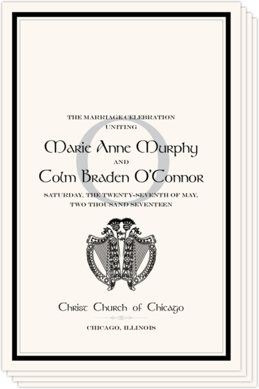 Harp and Thistle Celtic Wedding Programs