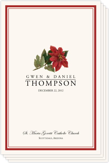 Poinsettia Winter and Holiday Wedding Programs