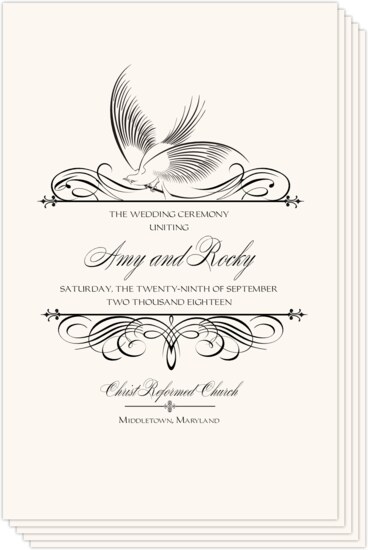 Constitution Flourish Birds Birds and Butterflies Wedding Programs