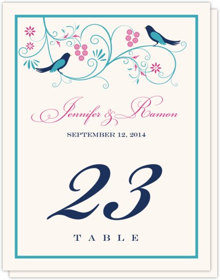 Leah and Luna Birds and Butterflies Table Numbers