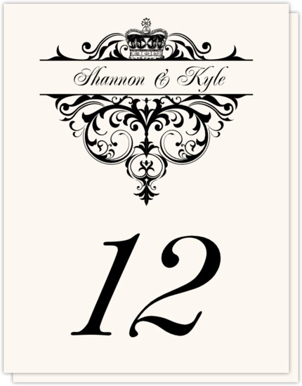 Crowned Contemporary and Classic Table Numbers