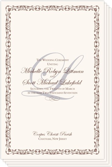 wedding programme cover