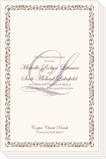 Edwardian Watermark Contemporary and Classic Wedding Programs