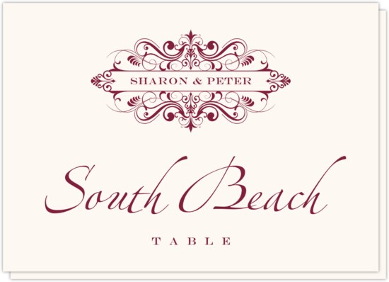 Ginger Breeze Contemporary and Classic Table Names