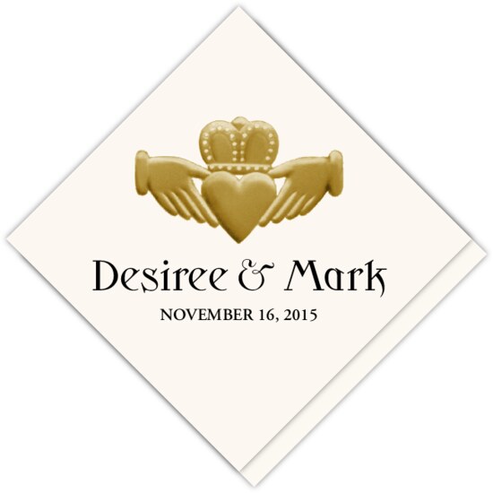 Gold Claddagh Celtic Theme Wedding Favor Tags