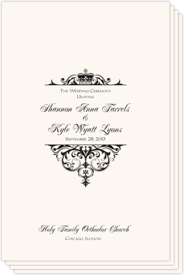 Crowned Vintage Monogram Greek/Russian Orthodox Wedding Programs