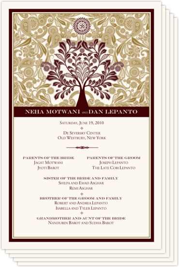 My Paisley Life Hindu Wedding Card Indian/Hindu Wedding Programs