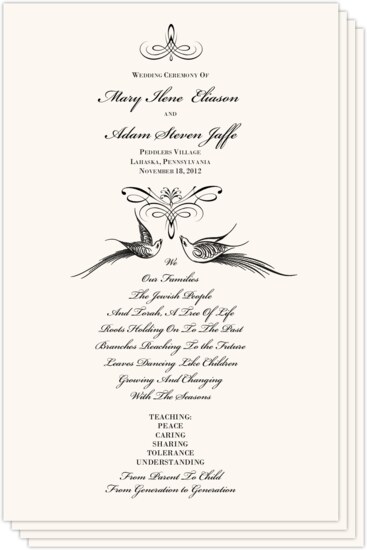 Generation Tree Jewish Jewish Wedding Programs