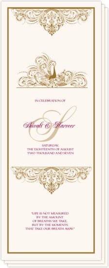 Majestic Pompous Peacock Indian/Hindu Wedding Programs
