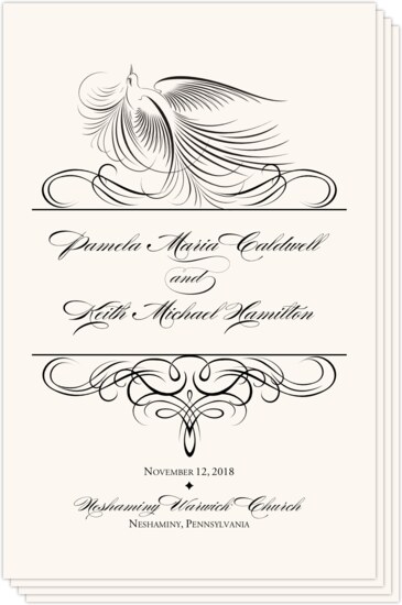 Nighthawk Flourish Birds Birds and Butterflies Wedding Programs