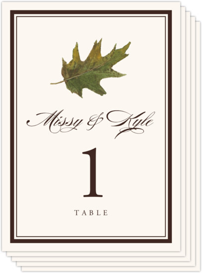 Colorful Leaves Assortment 01 Autumn and Fall Leaves Table Numbers