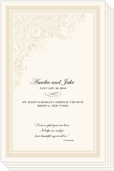 Paisley Power Corner Contemporary and Classic Wedding Programs