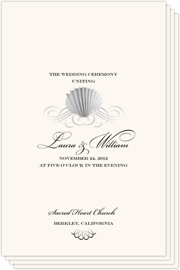 Seashell Scallop Swirl Beach and Seashell Wedding Programs