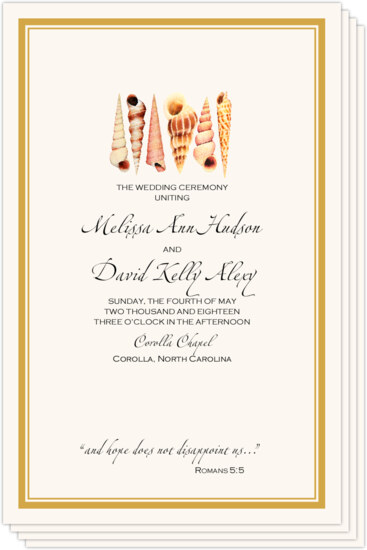 Seashell Pattern 09 Beach and Seashell Wedding Programs