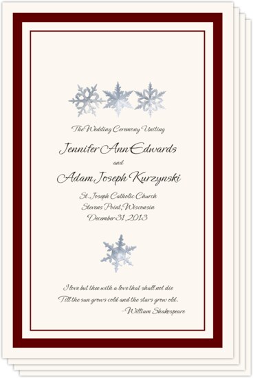 Winter Snowflake Pattern 01 Winter and Holiday Wedding Programs