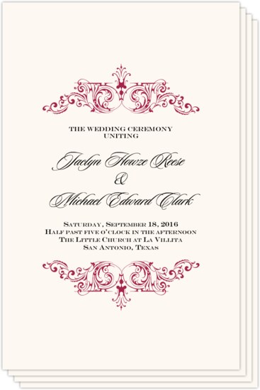 Song Contemporary and Classic Wedding Programs
