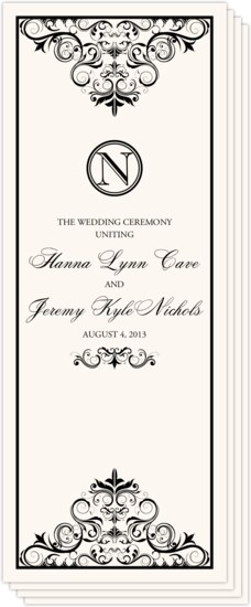 Spiral Swirl Top and Bottom Contemporary and Classic Wedding Programs