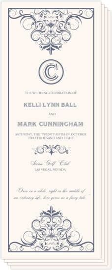 Spiral Swirl Top & Bottom Contemporary and Classic Wedding Programs