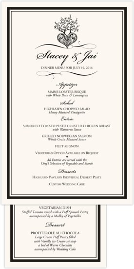 Tree of Life Heart Contemporary and Classic Menus