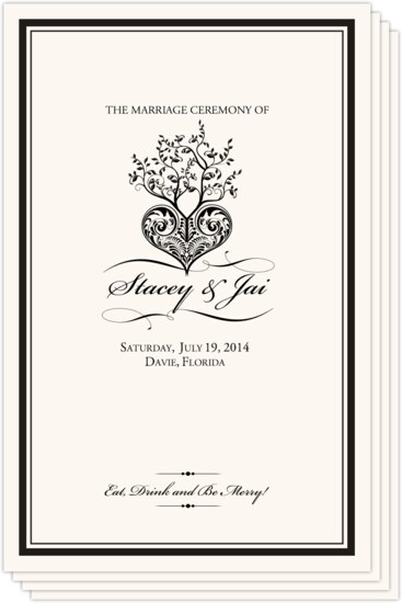 Tree of Life Heart Contemporary and Classic Wedding Programs