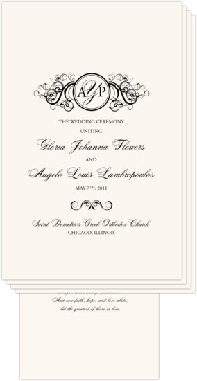 Curly Sue Contemporary and Classic Wedding Programs