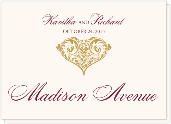 Paisley Power Heart Contemporary and Classic Table Names