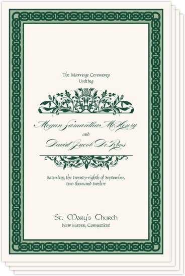 Scott's Garden Celtic Wedding Programs