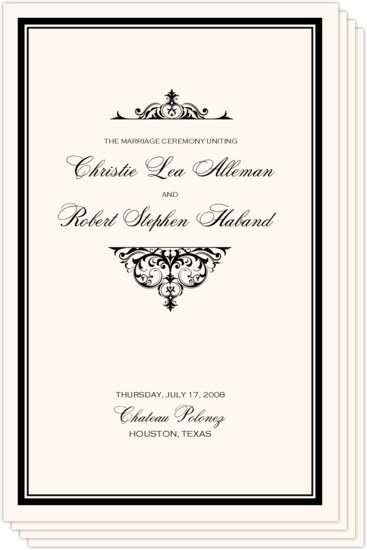 Abbey Cocktail Contemporary and Classic Wedding Programs